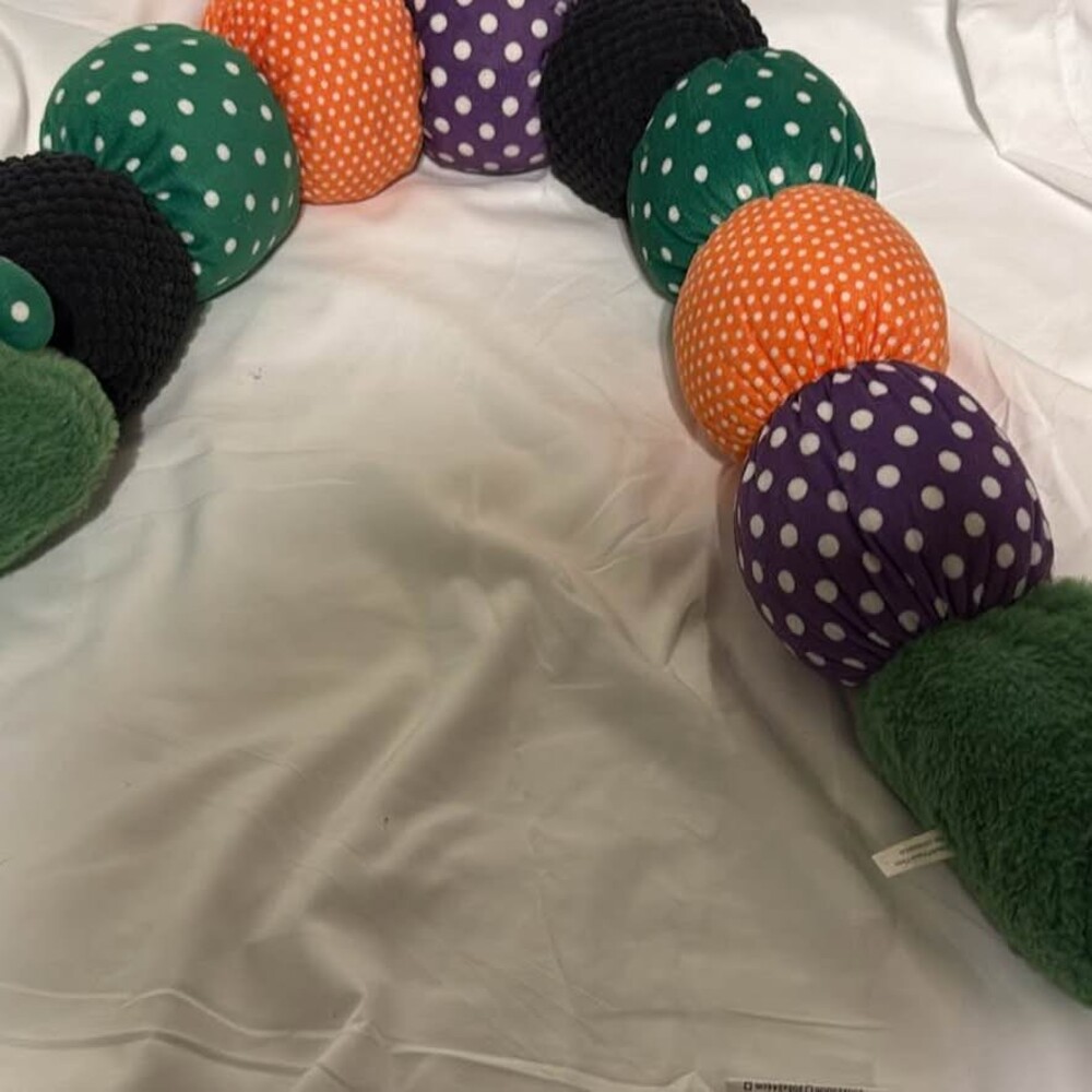 Large Multi-Colored Rattle Plush Caterpillar Toy